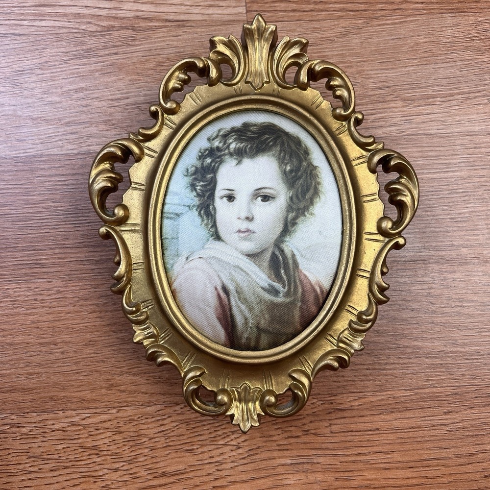 Vintage Princess‎ Art Silk Print Wall Hanging Music Box West Germany Framed